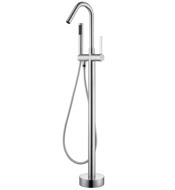 Emory and Bond EB11004PC Floor Mounted Freestanding Tub Filler with Handshower in Polished Chrome