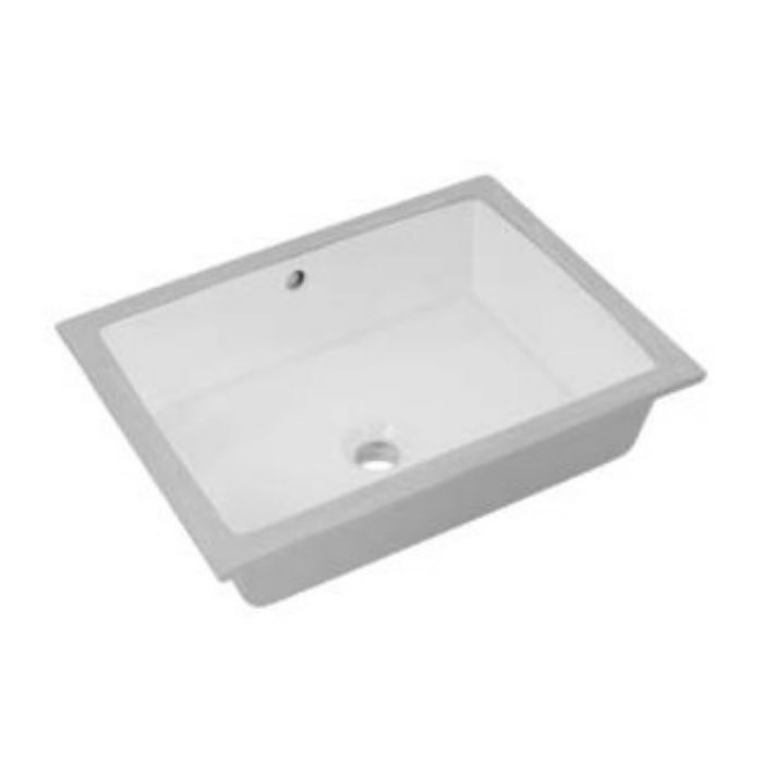 Emory and Bond EB21915 Under Counter Mount 17" L x 13" W x 5" D Square Basin with Overflow Hole in White