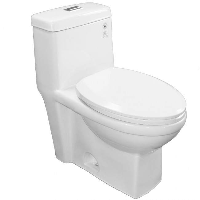 Emory and Bond EB40071A Silverball Vitreous China Siphonic One-Piece Toilet, 12" Rough-In, 1.6 GPF, White Finish