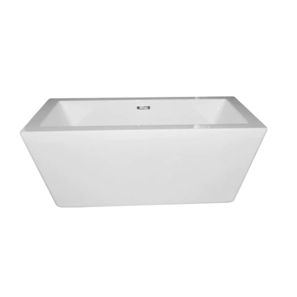 Emory and Bond EB40360 Burlington Free Standing Bath Tub 60"L x 32"W x 23"H, Acrylic, Glossy, Rectangular, Center Drain, 52 Gallons