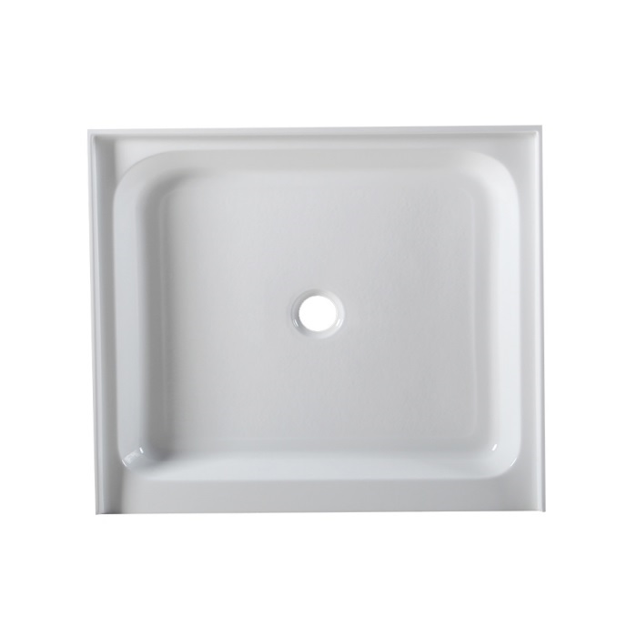 Emory and Bond EB4114832 Acylic Single Threshold 48" L X 32" W Shower Base in White with Three Side Tile Flange and Center Drain
