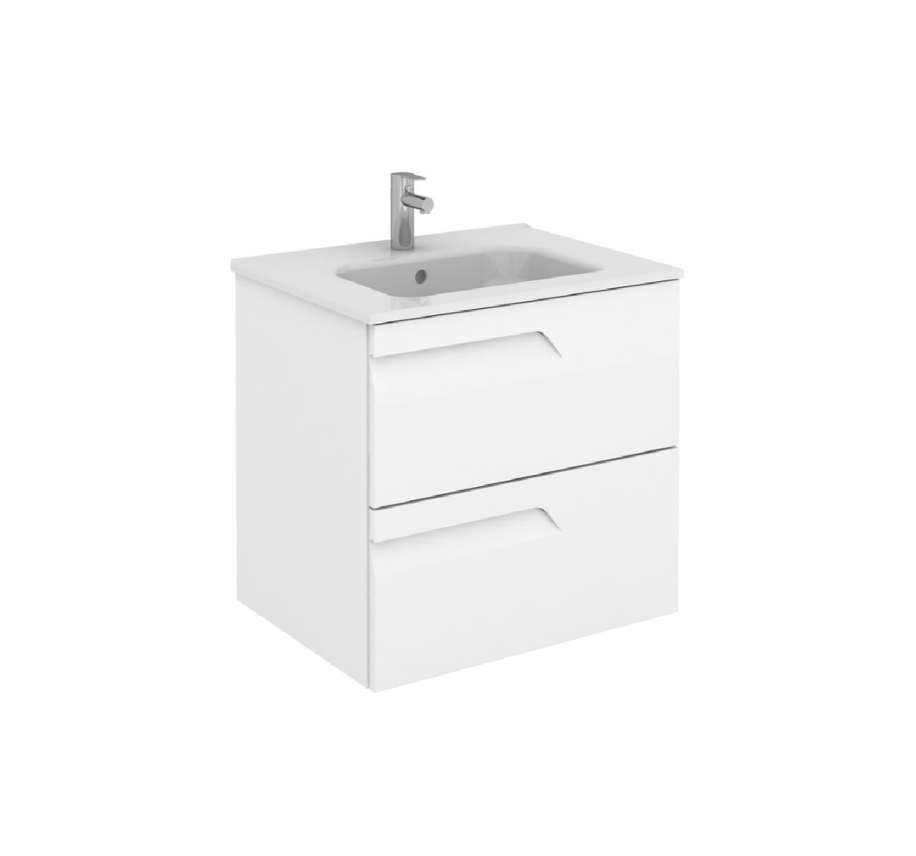 Emory and Bond EB551024W 24" L X 18" D Wall Mount Vanity Base with Two Drawers in White (Vanity Top Sold Separately)