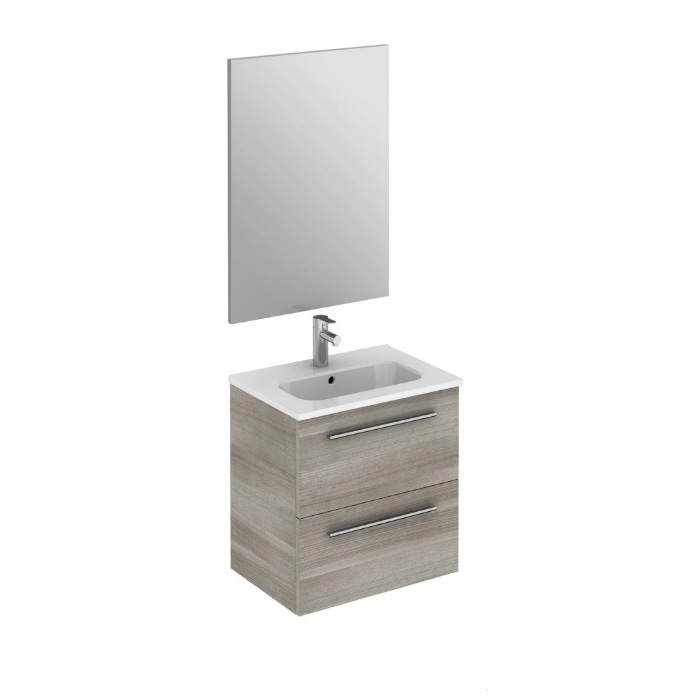 Emory & Bond EB553330SG Sunny 2 Drawer 20" X 14" Vanity Set with Mirror in Sand Gray