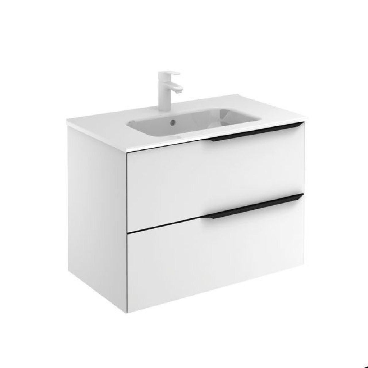 Emory and Bond EB55832MW 32" L X 18" D Wall Mount Vanity Base with Two Drawers in Matte White (Vanity Top Sold Separately)