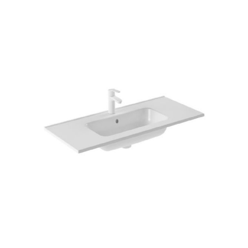 Emory and Bond EB56240WH 40" L X 18" W Vanity Top with One Faucet Hole in White, Center Bowl (Vanity Base Sold Seperately)