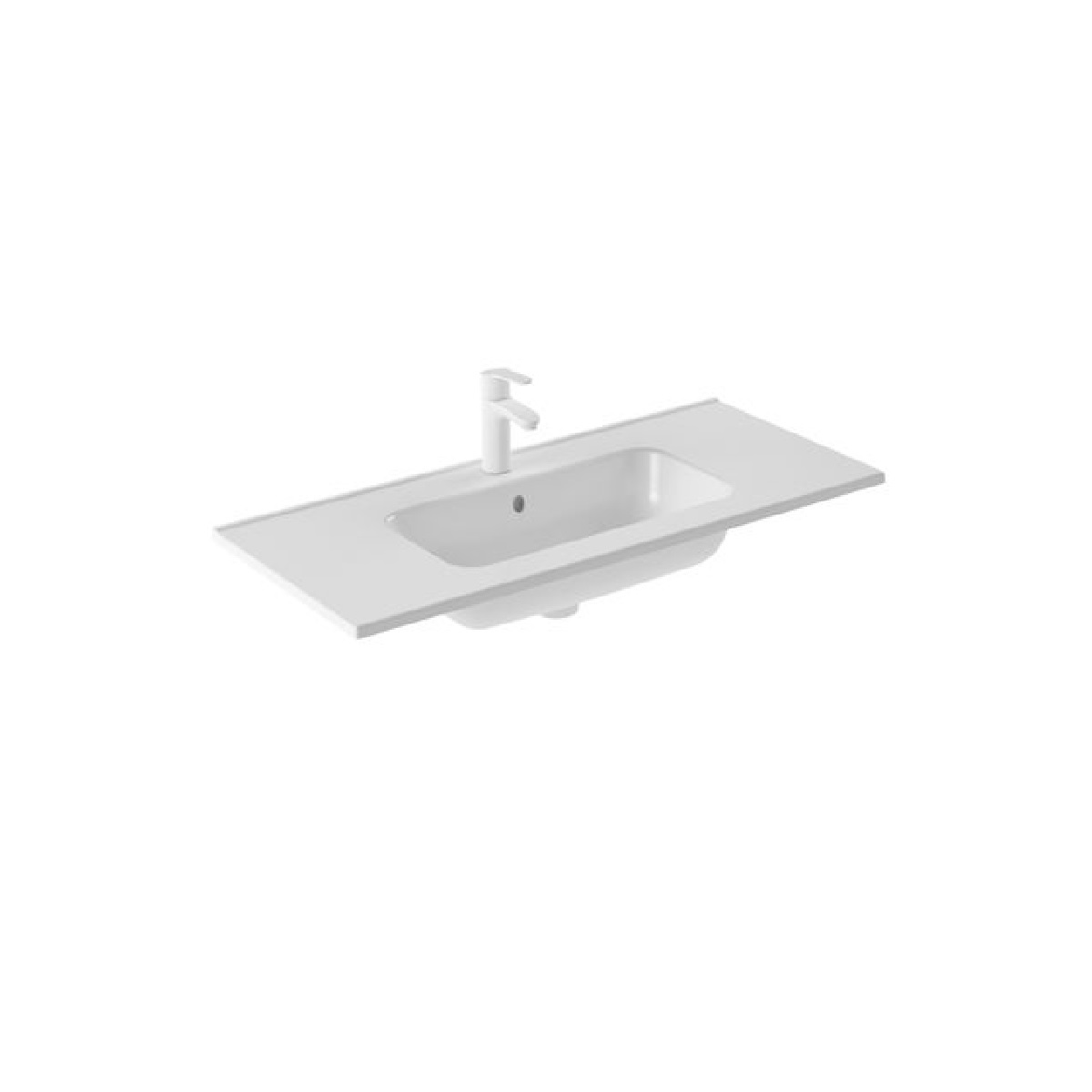 Emory and Bond EB56340W 40" L X 18" W Vanity Top with One Faucet Hole in White, Center Bowl