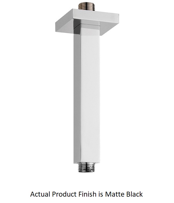 Emory and Bond EB84014BLK 4" Square Ceiling Shower Arm in Matte Black