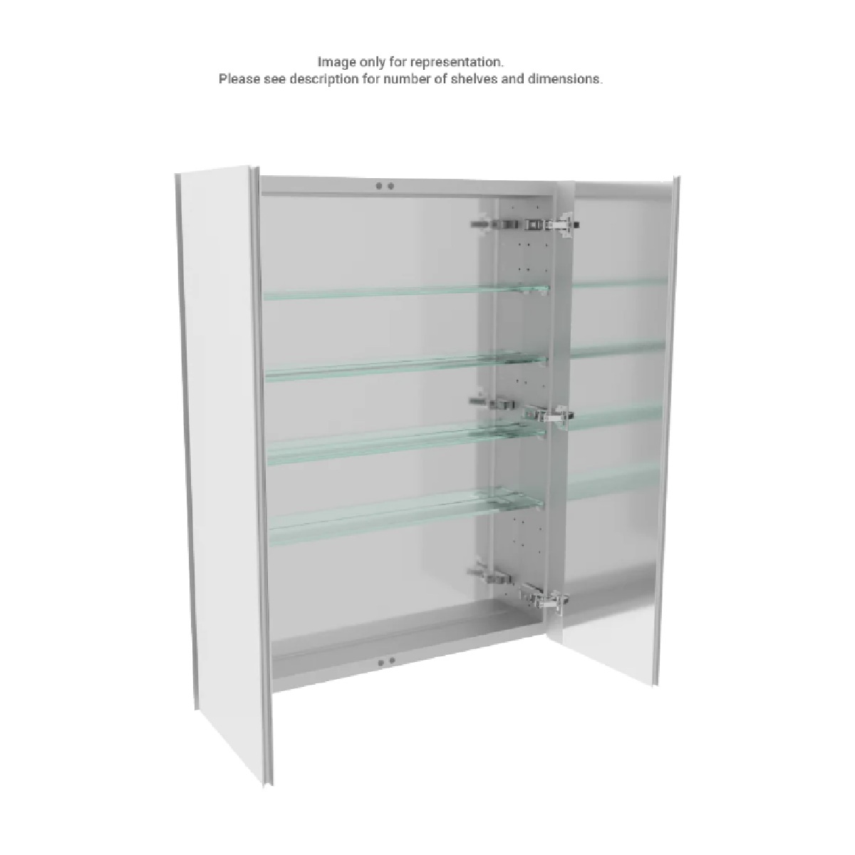 Emory and Bond EBD36324 Mirrored Medicine Cabinet with Double Sided Mirror, 36" W x 32" H x 4" D, 4 Shelves, 4 Hinges, Double Door