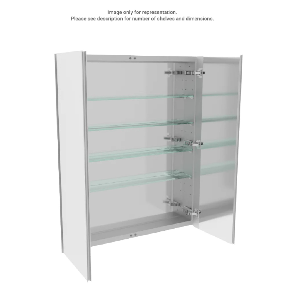Emory and Bond EBD36384 35-3/8" W X 37-3/8" H X 3.9" D, Frameless Mirror Medicine Cabinet with 8 Shelves, 6 Hinges, Double Door