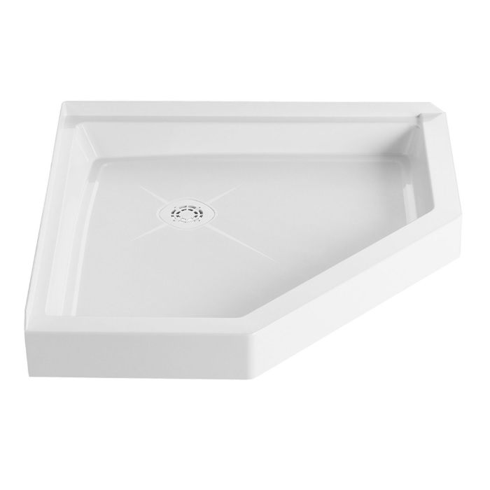 Fiat FIA38WLCJ 38" L X 38" W Cascade Molded Stone Neo Floor in White