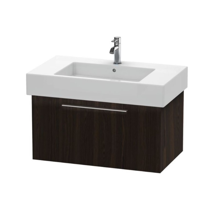 Duravit FO957206969 Fogo 31 1/2" Wall Mount Single Bathroom Vanity with Three Glass Dividers in Brushed Walnut