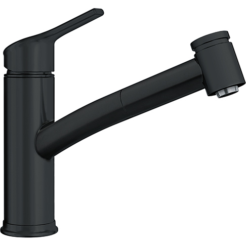 Franke FFPS4320 Ambient 1.75 GPM Deck Mounted Single Hole Pull Out Spray Kitchen Faucet in Matte Black