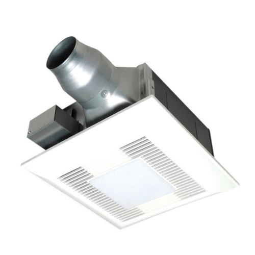 Panasonic FV-05-11VFL1 WhisperFit DC Bath Ventilation Fan , 50/80/110 cfm , 4 and 3 in Dia Duct , 120 VAC , 0.28 A , 0.3 Sones , Import In White
