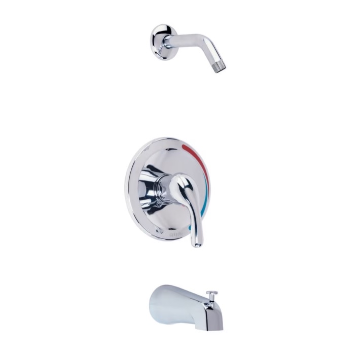 Gerber G00G9013LS Maxwell 7-1/4" H X 8-1/4" W Single Handle Tub and Shower Trim Kit with Diverter on Spout Less Showerhead in Polished Chrome
