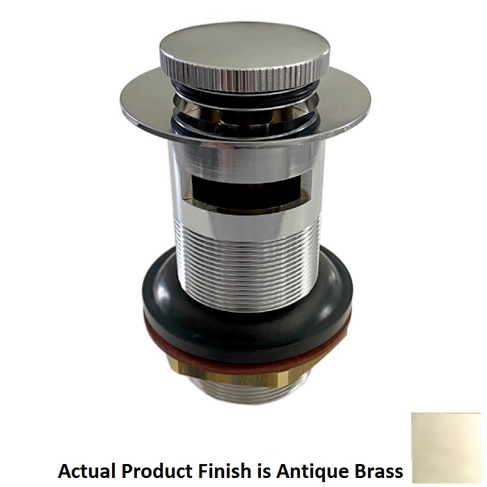 DaVinci GEN195AB Manual Twist Washbasin Turn Drain with Overflow in Antique Brass