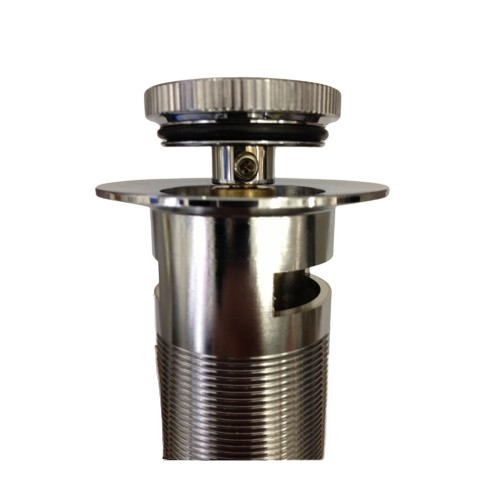 DaVinci BF11032 Manual Twist Washbasin Turn Drain with Overflow in Polished Chrome