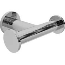 Ginger 4610D/PC Kubic Double Robe Hook, Plain Rosette In Polished Chrome