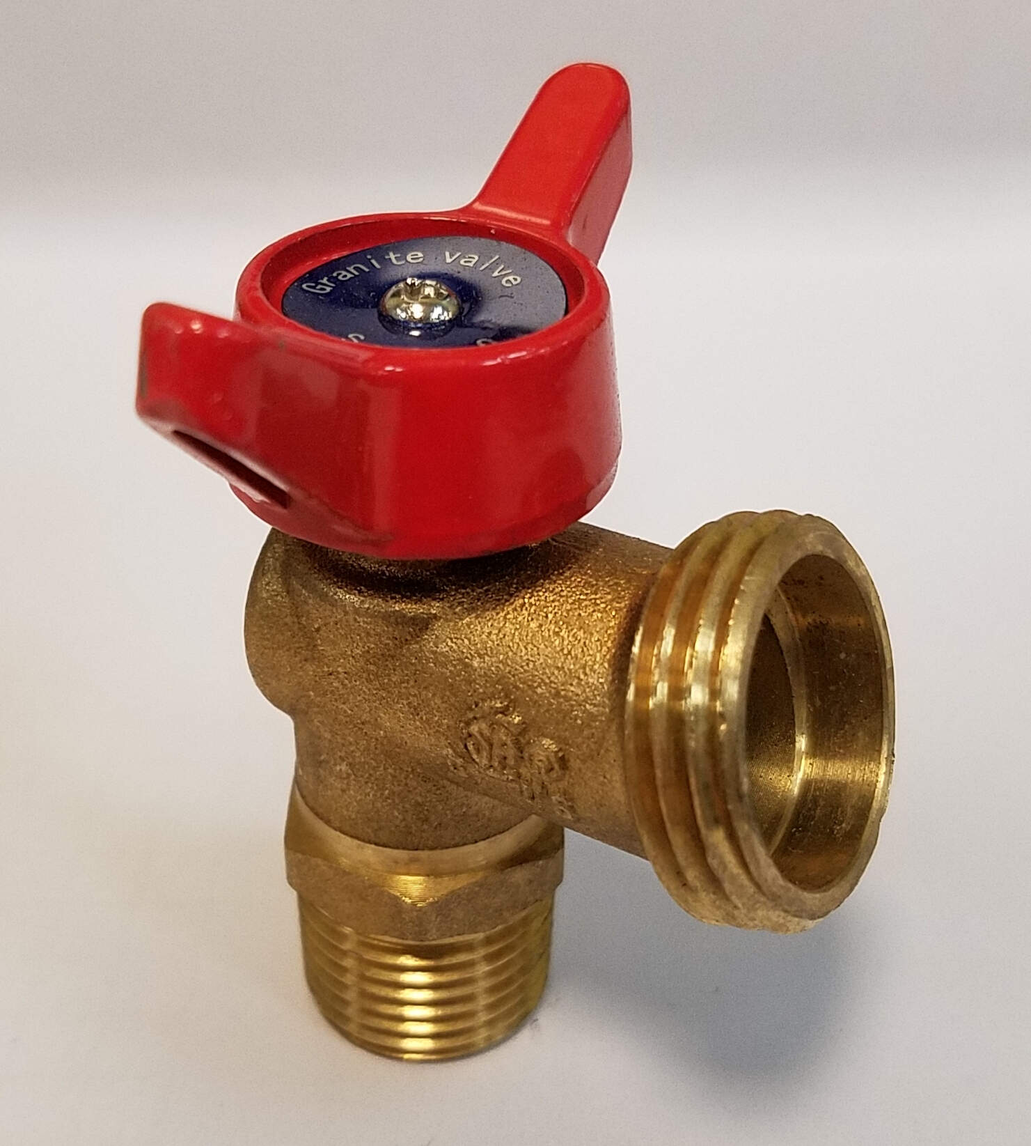 Granite GDC05 Brass Drain Cock Valve, Multi Turn Handle, 1/2" NPT Female x Hose