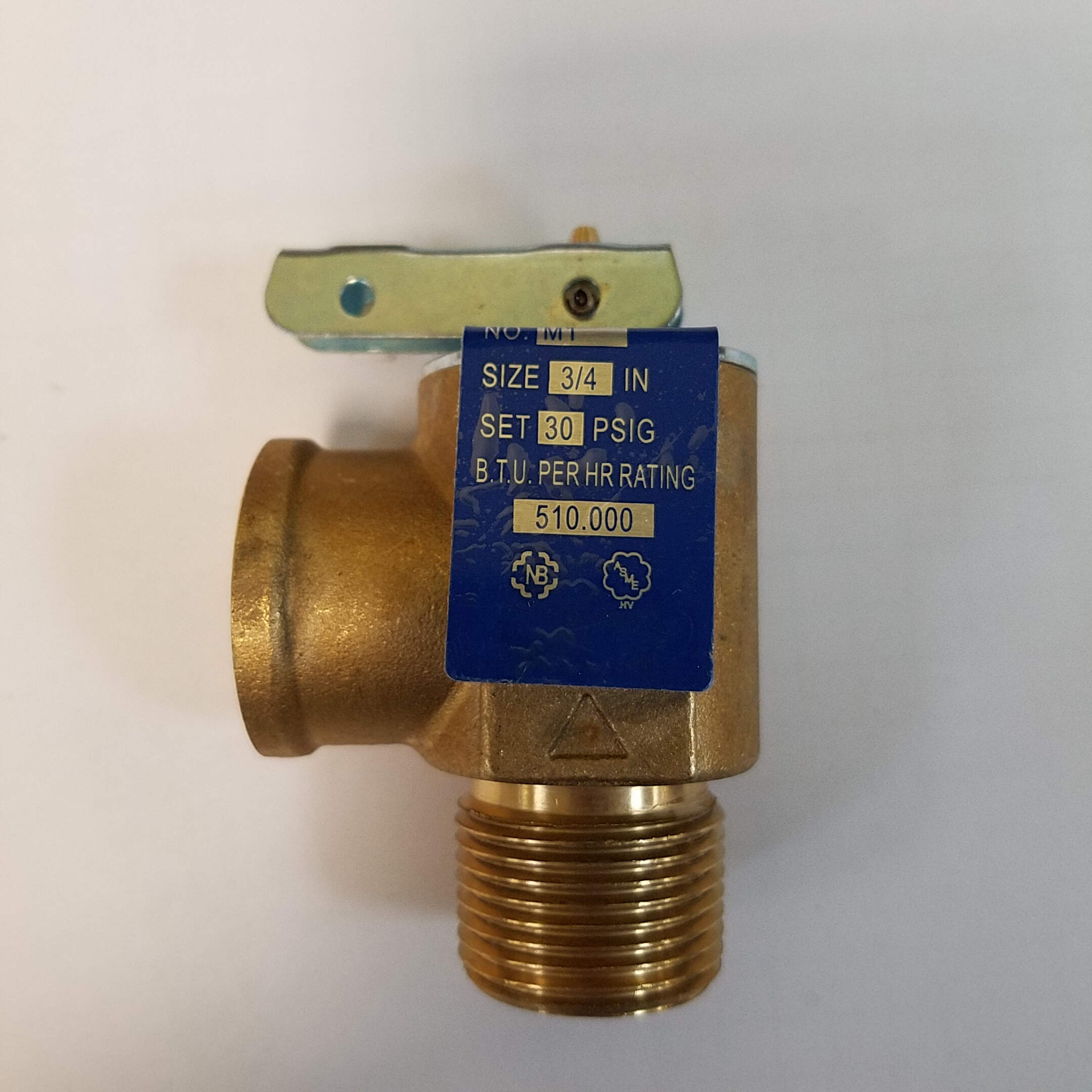 Granite GM33507 Brass Relief 30 PSI Valve, 3/4" NPT Male x NPT Female