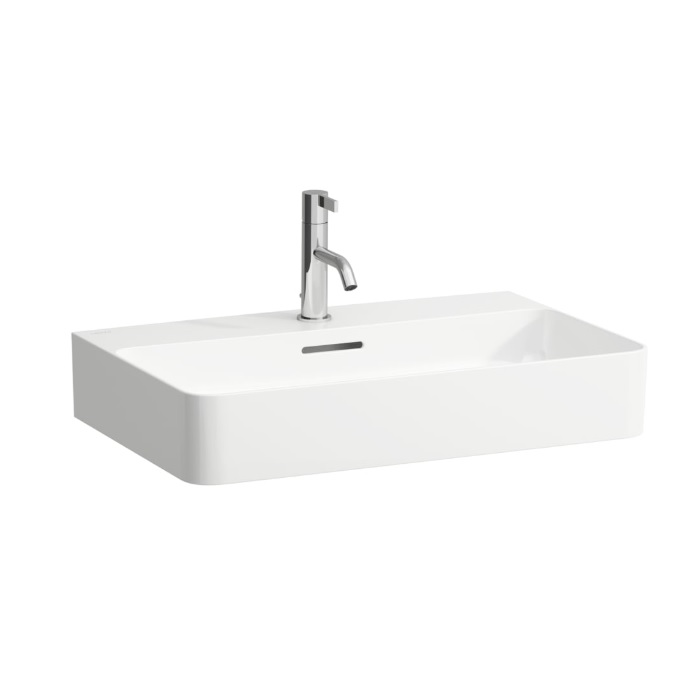 Laufen H810284000109U 25-5/8" L X 16-1/2" W X 6-1/8" H  Wall Mounted Rectangular Bathroom Sink with Overflow in White