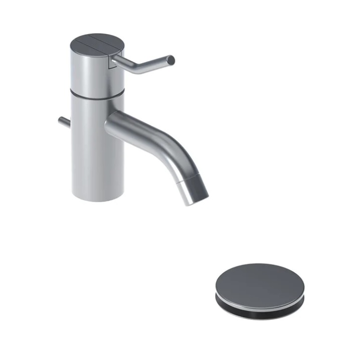 Vola HV3M-16 HV 1.2 GPM Single Handle Mixer and Fixed Spout with 1-1/4" Pop-Up Waste Set in Polished Chrome