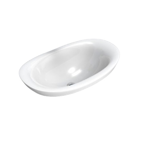 Flaminia IO4275 IO 75 29.52" W X 17.71" L X 9.84" H Recessed Basin without Overflow & No Faucet Hole in White