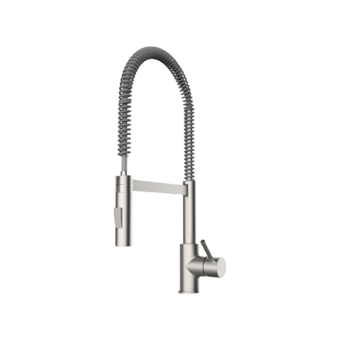 DaVinci 17814-M-SN Modern Kitchen Faucet With Flexible Hose & Shower Spray in Satin Nickel