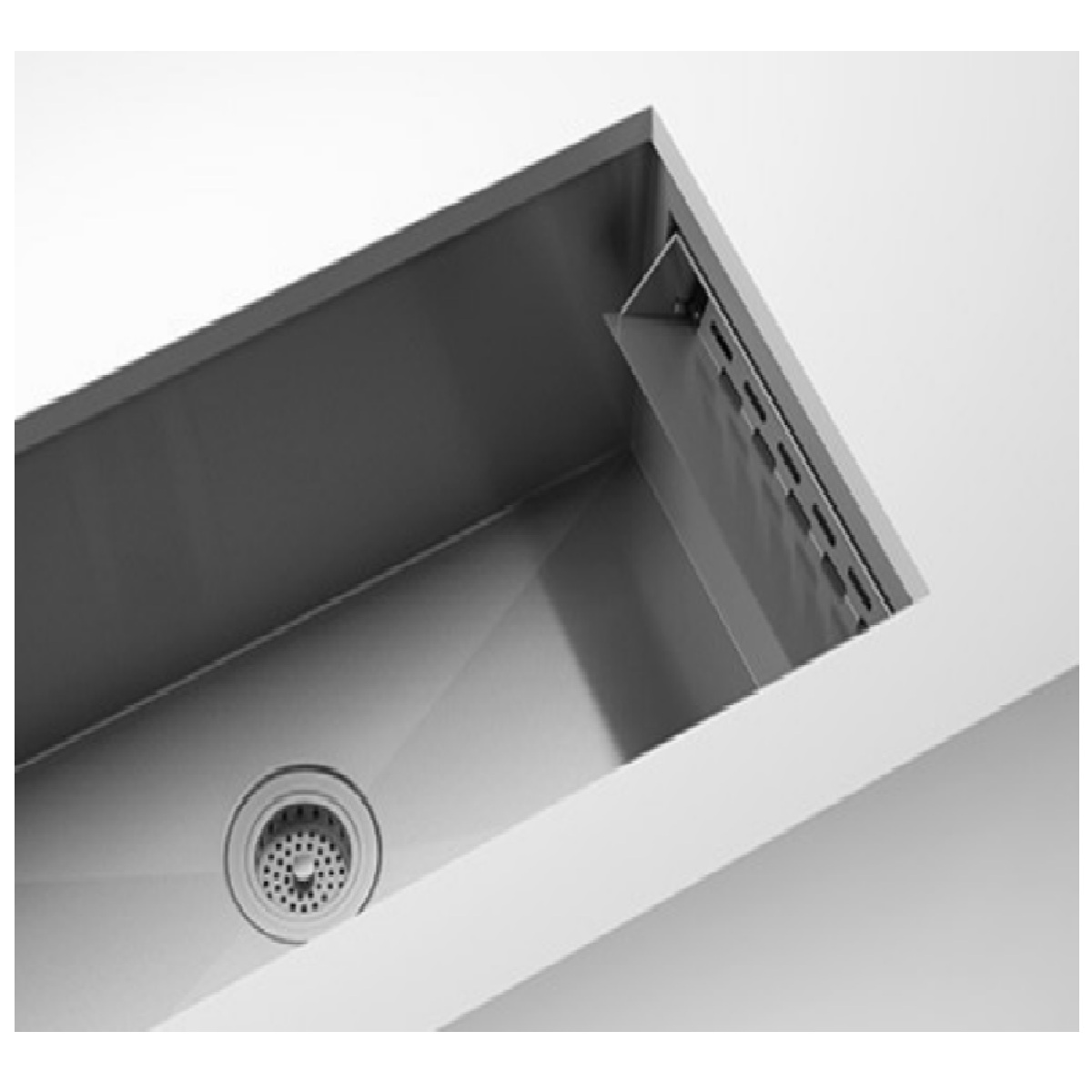 Julien 003935-DW2 J7® 31-1/2" L X 19-1/2" W X 10" D Single Bowl Under Mount Kitchen Sink with Pop-Out Drawer on Right in Brushed Stainless Steel