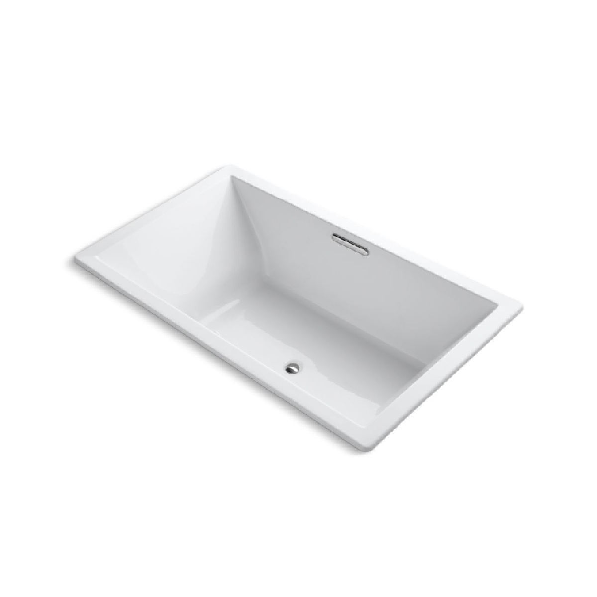 Kohler 1137-W1-0 Underscore® 72" L X 42" W Drop In Acrylic Soaking Bath Tub with Center Drain in White