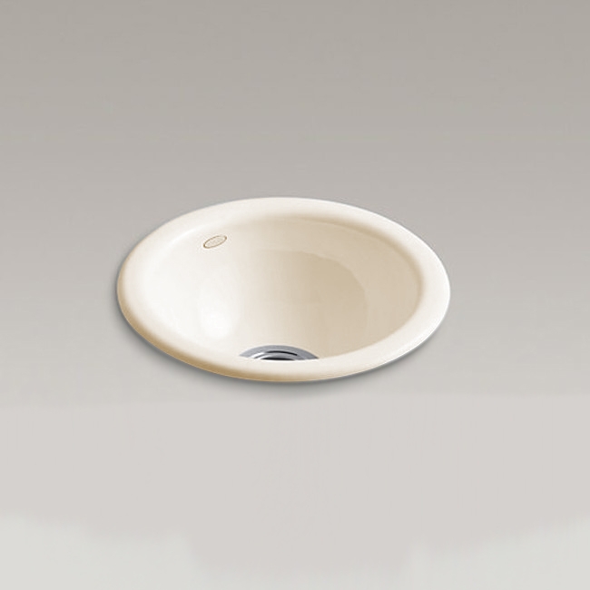 Kohler 6588-55 Iron/Tones 14-1/2" Diameter X 5-5/8" Top-/Under-Mount Single-Bowl Bar Sink in Innocent Blush