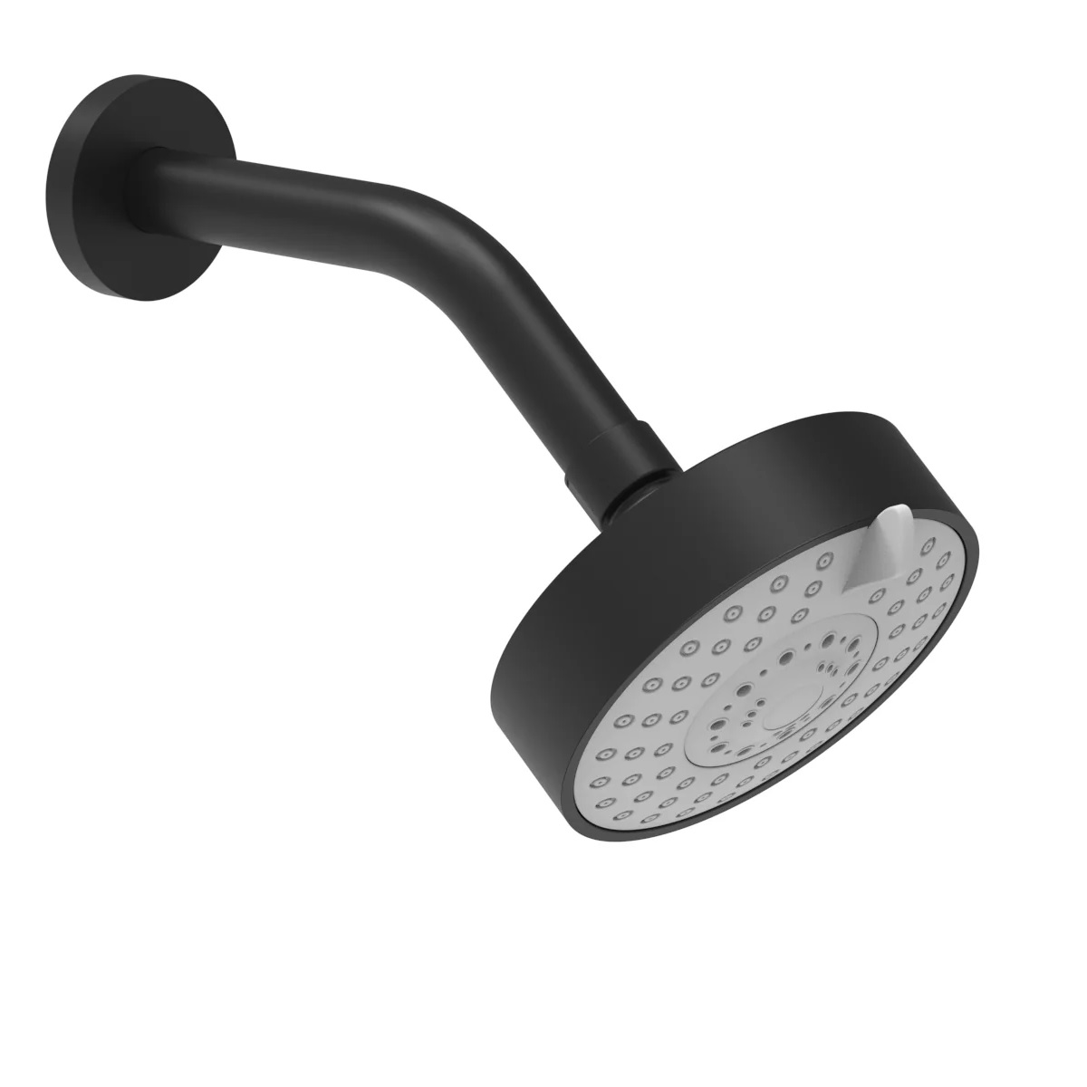 Phylrich K837/040 1.8 GPM Three Function Contemporary Shower Head with 8" Arm and Round Escutcheon in Matte Black