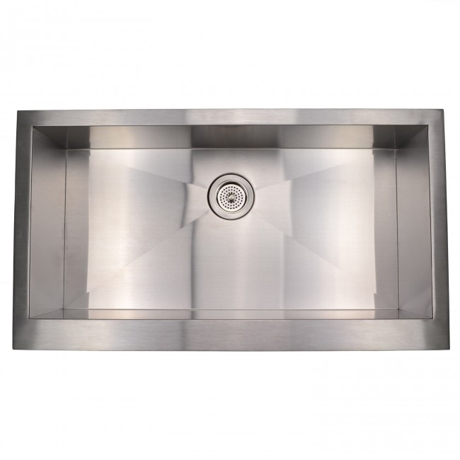 Emory and Bond KSS-362010-0-20 Tuscany Series Stainless Steel Farmhouse / Apron Front Kitchen Sink, No Holes, 1 Bowl, 35 1/2"L x 20"W