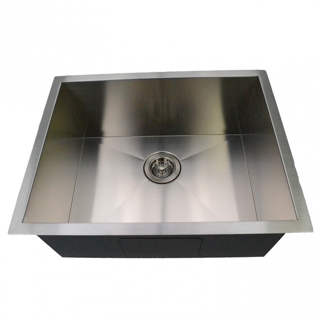 Emory and Bond KSU-231810-0-20 Palermo Series Stainless Steel Under Mount Kitchen Sink, No Holes, 1 Bowl, 23"L x 18"W