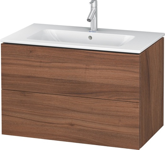Duravit LC624107979 L-Cube 32-1/4" L X 18-7/8" W X 21-5/8" H Two Drawers Wall-Mounted Vanity Cabinet Only in Natural Walnut (Vanity Top and Sink Sold Separately)