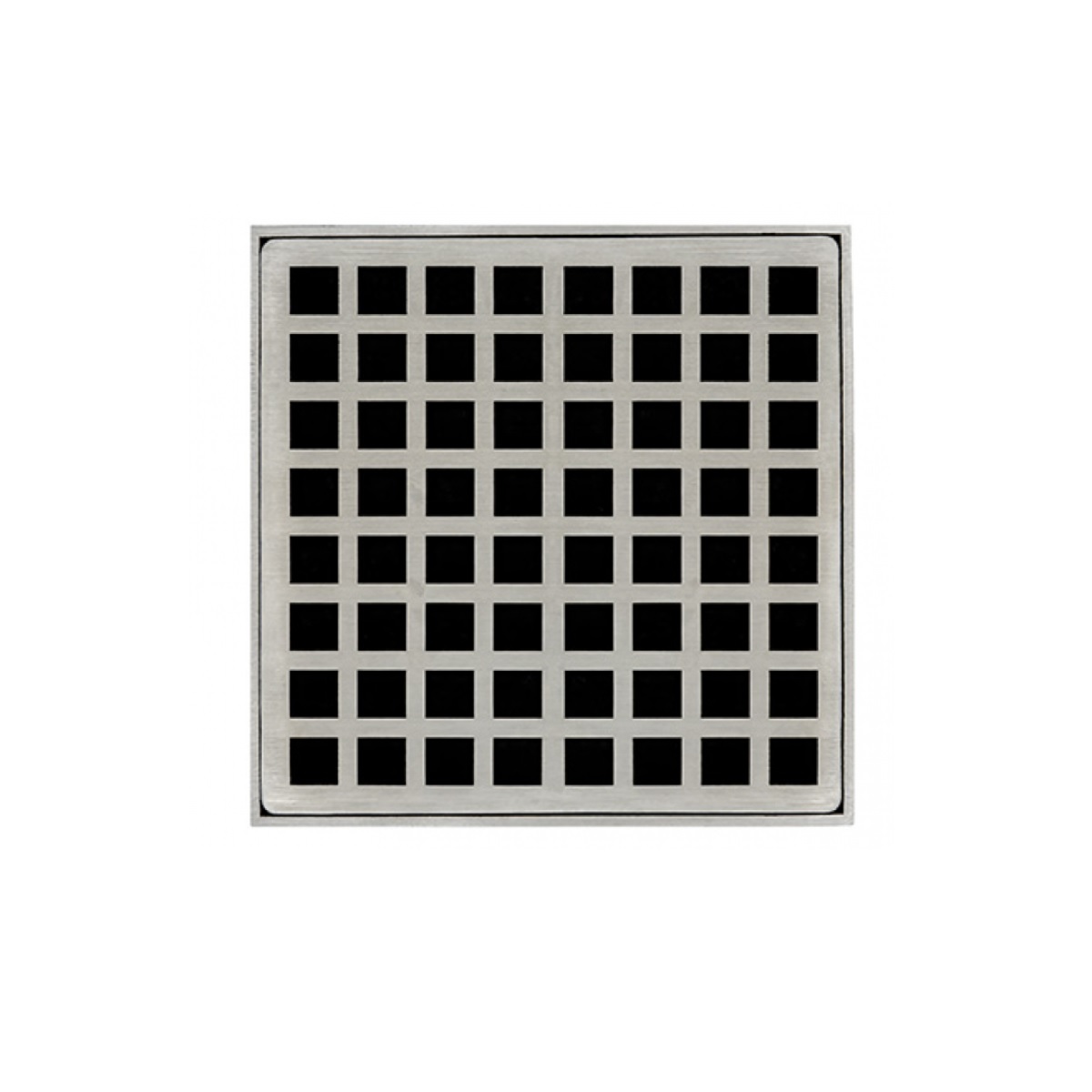 Infinity Drain LQD5-2P SS 5" X 5" LQD 5 Squares Pattern Complete Kit in Satin Stainless with PVC Drain Body, 2" Outlet