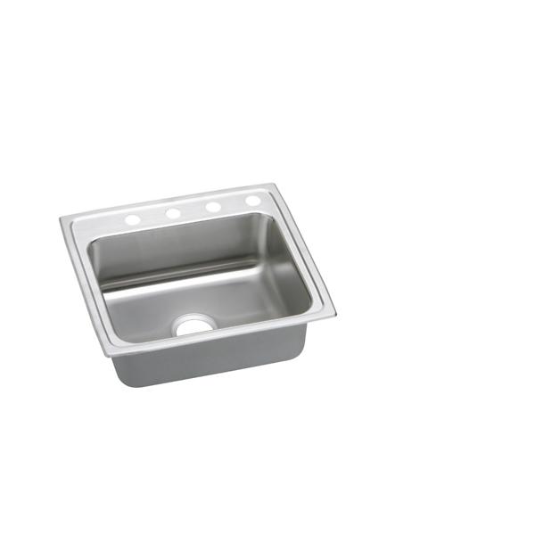 Elkay LRADQ2521551 Lustertone Classic Single Bowl Drop-in ADA Kitchen Sink in Stainless Steel