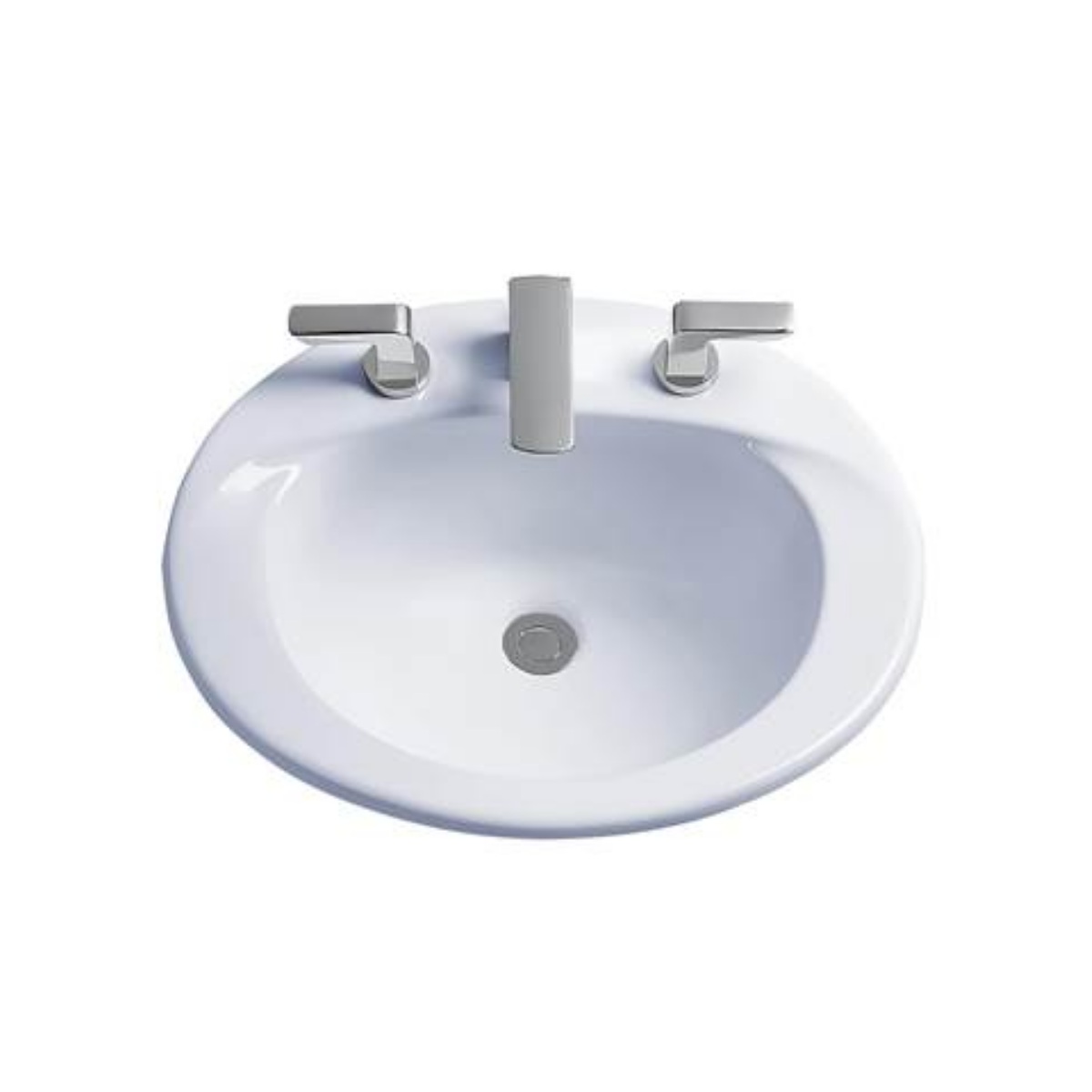 Toto LT511.8G#11 Supreme® 20" L X 17" W X 8-1/8" H Drop In Self Rimming Bathroom Sink with Three Faucet Holes, Overflow and CeFiONtect Ceramic Glaze in Colonial White