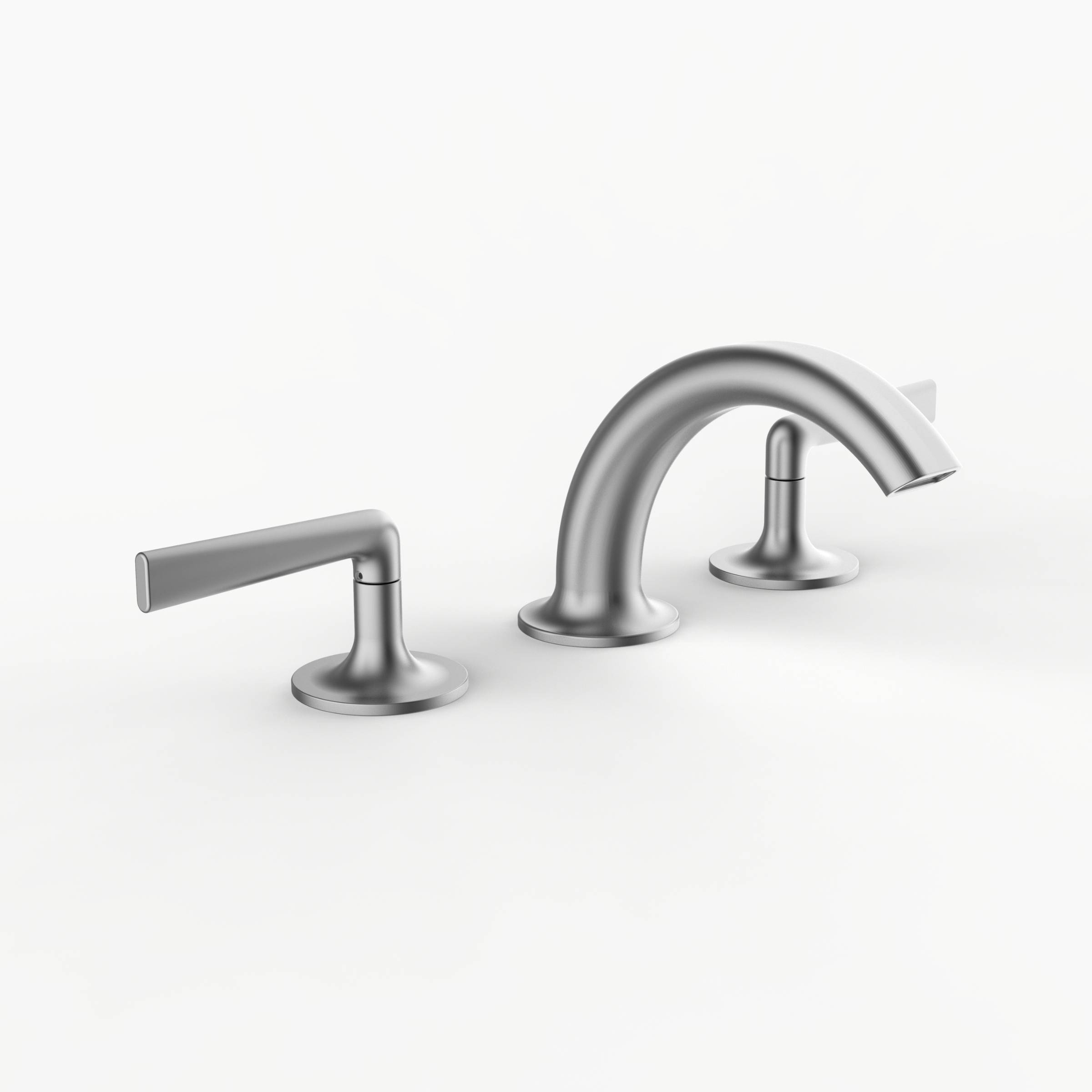 Davinci MAP-100-MP Morris Adjmi Deck mounted, Three-Hole Lavatory Faucet with Soft Arc Spout with Pinch Lever Handles PC - Polished Crome