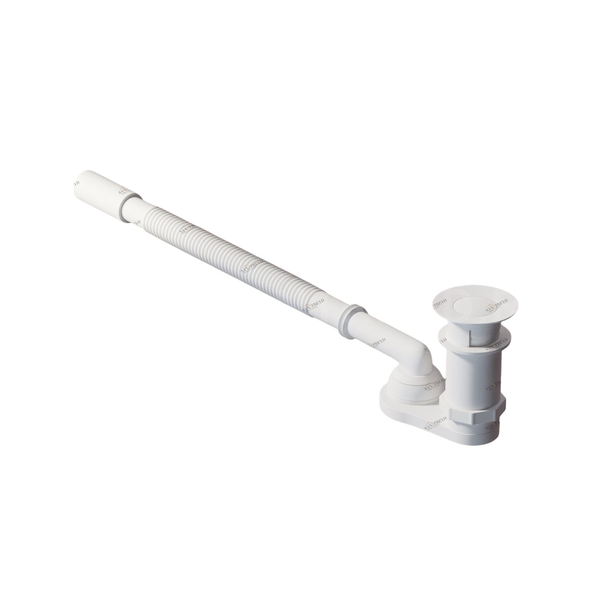 Agape MET0477LZ 1-1/2" Waste for Bathtubs in Matte White with Ring ø 78 mm and Wastetrap