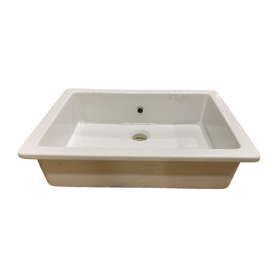 Scarabeo MINUML2115W 21-1/2" L X 15-1/4" W X 5" H Drop In Rectangle Lavatory Sink with Overflow in White