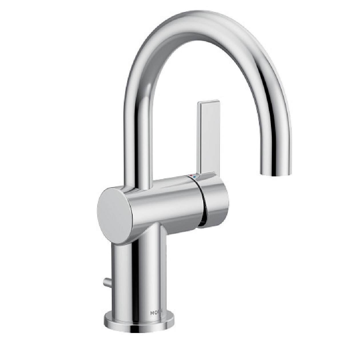Moen 6221 Cia™ 1.2 GPM Deck Mounted Single Handle High Arc Bathroom Faucet with Lift Rod Drain Assembly in Polished Chrome