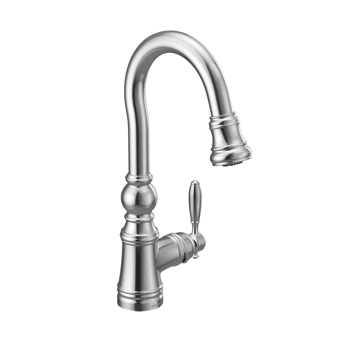 Moen S53004 Weymouth™ 1.5 GPM Deck Mounted Single Handle High Arc Pull Down Bar Faucet in Chrome