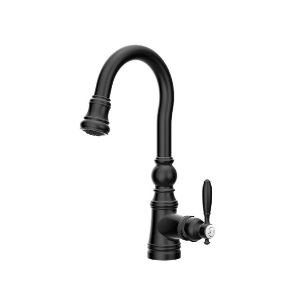 Moen S53004BL Weymouth™ 1.5 GPM Deck Mounted Single Handle High Arc Pull Down Bar Faucet in Matte Black