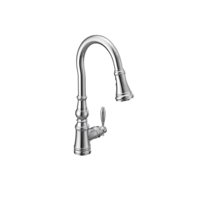 Moen S73004 Weymouth 1.5 GPM One-Handle High Arc Pull Down Kitchen Sink Faucet in Polished Chrome