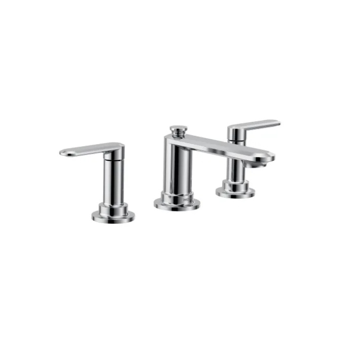 Moen TV6507 Greenfield™ 1.2 GPM Two-Handle Widespread Low Arc Bathroom Sink Faucet in Polished Chrome