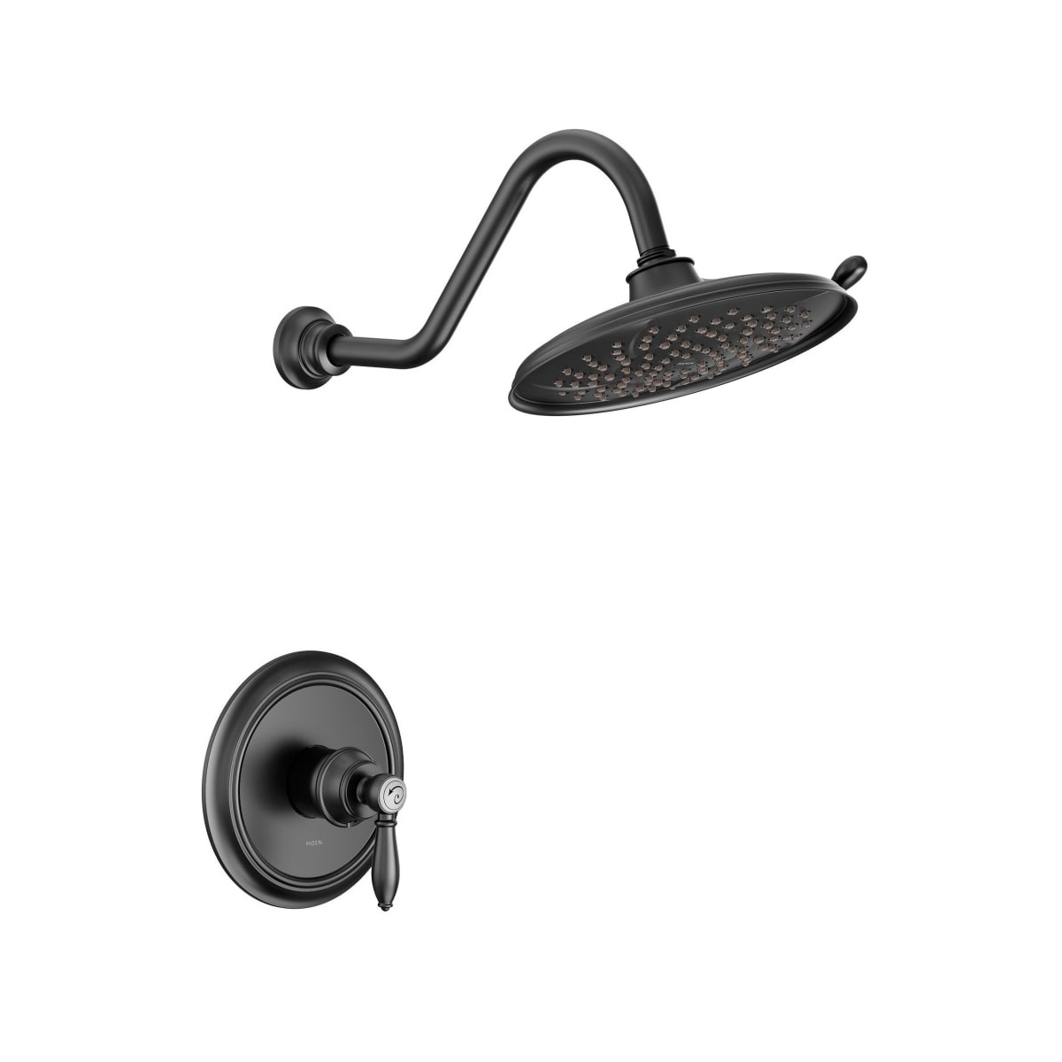 Moen UTS232102EPBL Weymouth™ M-CORE™ 2-Series Shower Trim Only with 1.75 GPM Multi Function Shower Head in Matte Black (Rough Sold Separately)