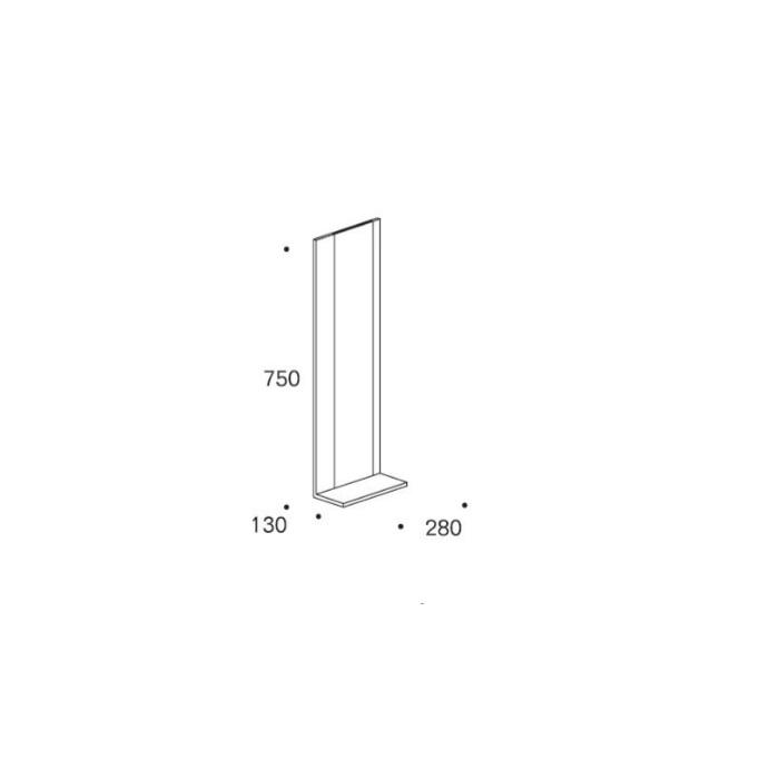 Rapsel MOMN 000 11" X 0.17" Mirror Shelf in White