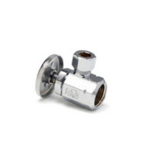 Supply Angle Stop Valve, Wheel Handle, 1/2" NPT Female x 3/8" OD