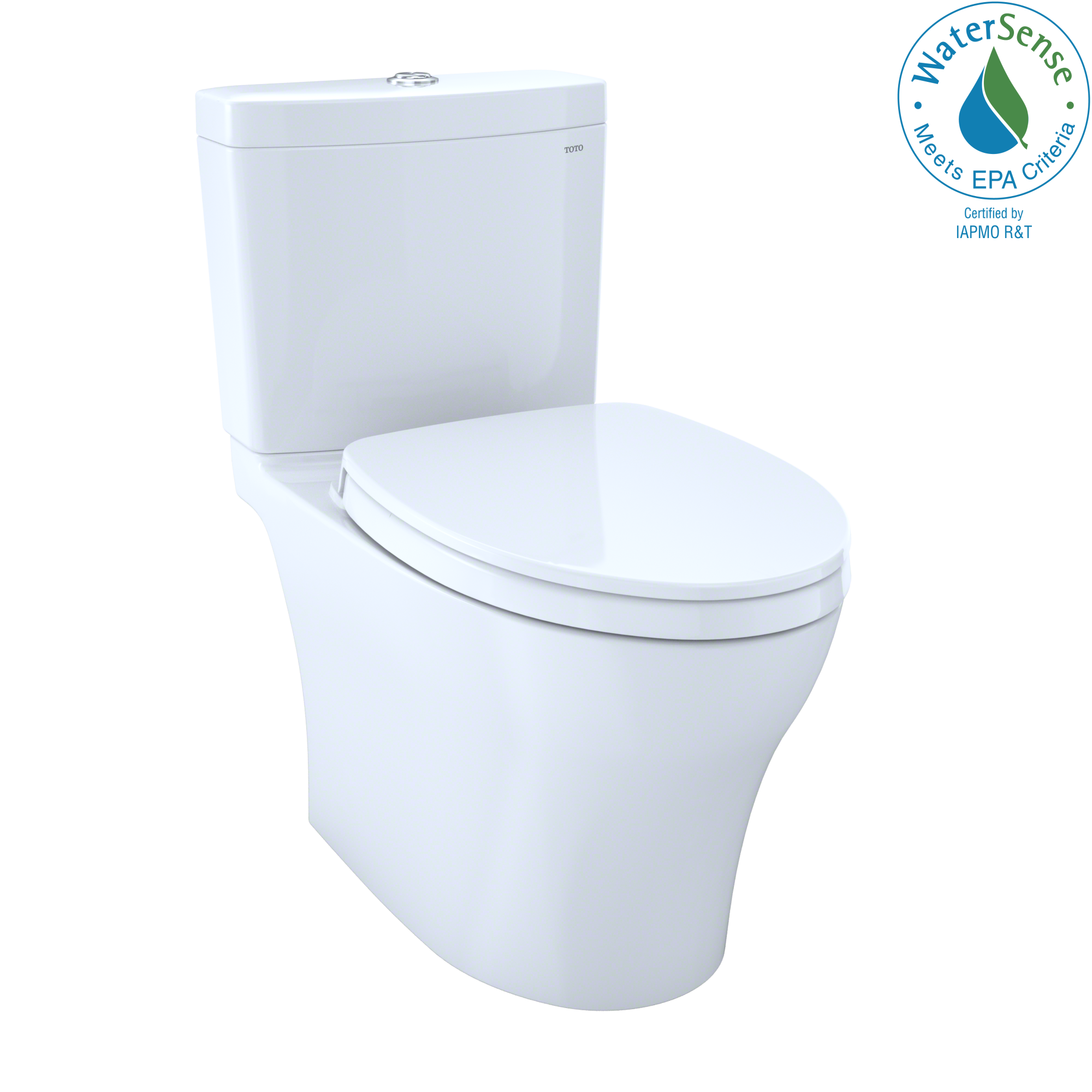 Toto MS446124CEMGN#01 Aquia IV WASHLET+ Two-Piece Elongated Dual Flush 1.28 and 0.9 GPF Toilet with CEFIONTECT in Cotton White