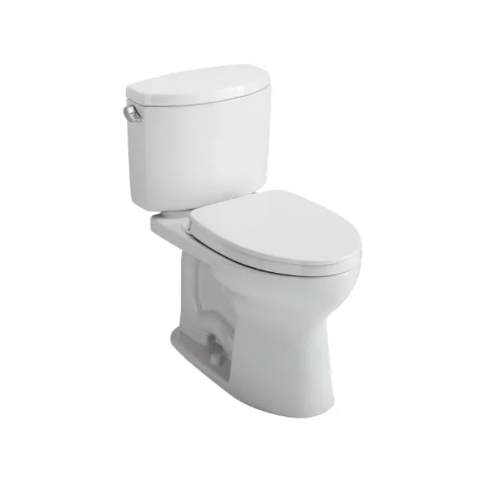 Toto MS454124CEFG#01 Drake® II Two-Piece Elongated 1.28 GPF Universal Height Toilet with CEFIONTECT and SS124 SoftClose Seat, WASHLET+ Ready in Cotton White